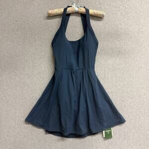 Halara Softlyzero Romper Skort Pockets Cool Touch Blue Medium NEW NWT